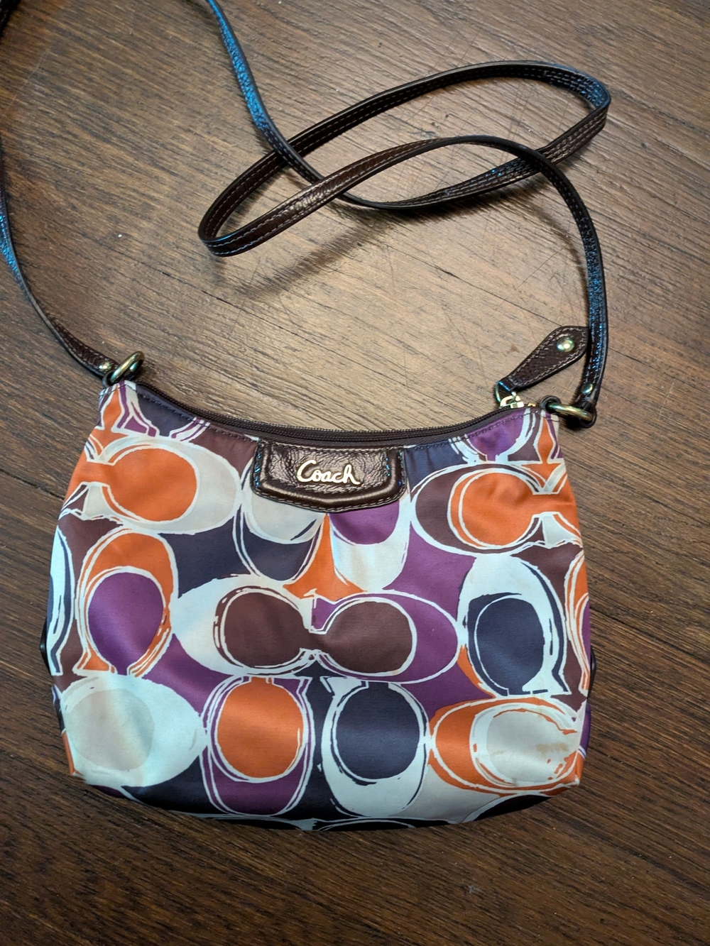 Coach Multi-Color Signature Print Crossbody Bag